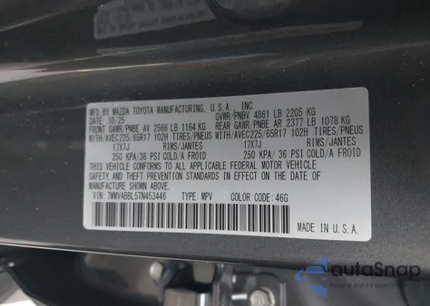 2026 Mazda Cx-50 2.5 S Preferred from USA, damaged, VIN 7MMVABBL5TN453446